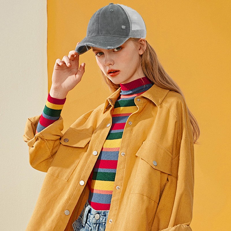 CWENDANER Unisex Baseball Cap, Trucker Cap, Mesh, Adjustable Mesh Running