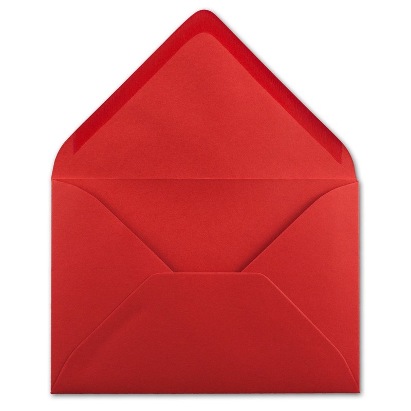 C7 envelopes, pointed flap, wet glue.