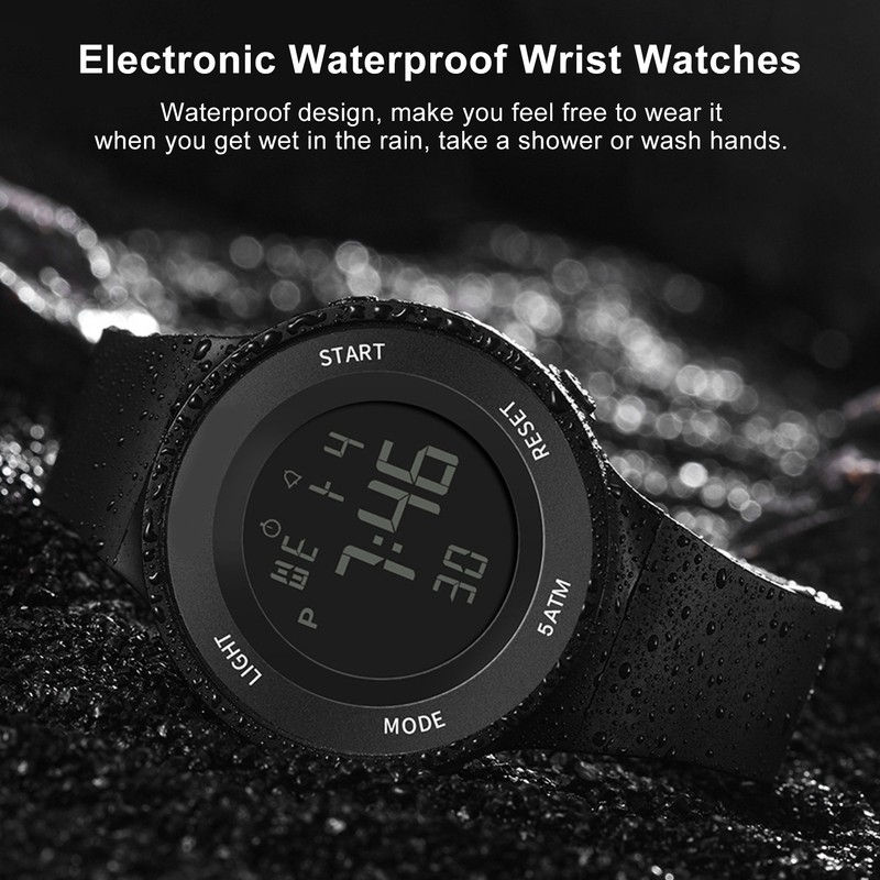 Students Electronic Watch Waterproof Stopwatch Alarm Dual Time Digital Sports