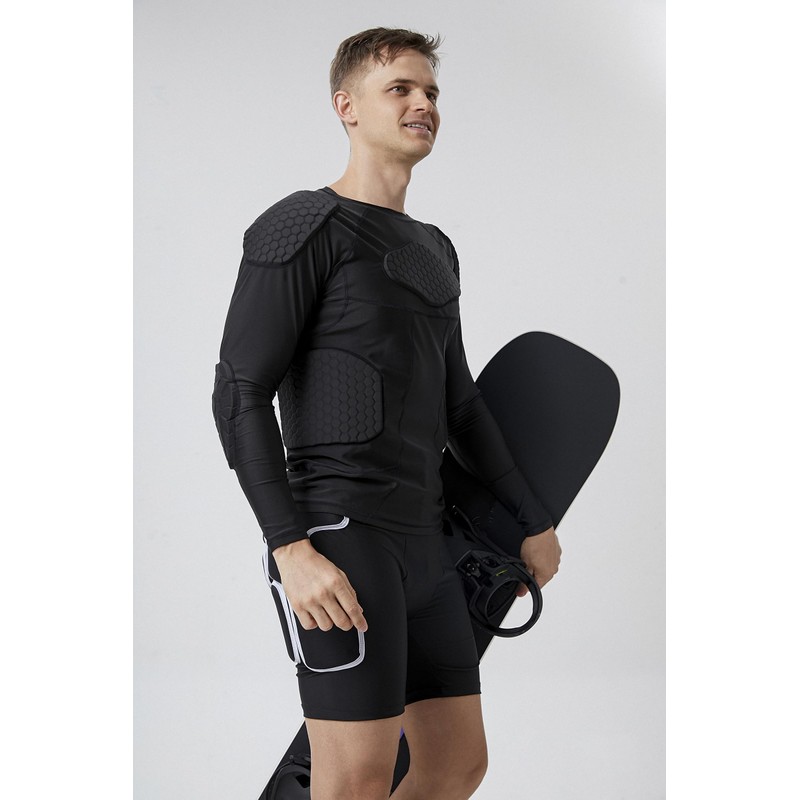 Topeter Adult Compression Padded Shirt Protective T-Shirt Rib Chest Back