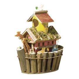 Thatch Roof Wood Cottage Chimney Birdhouse Bird House
