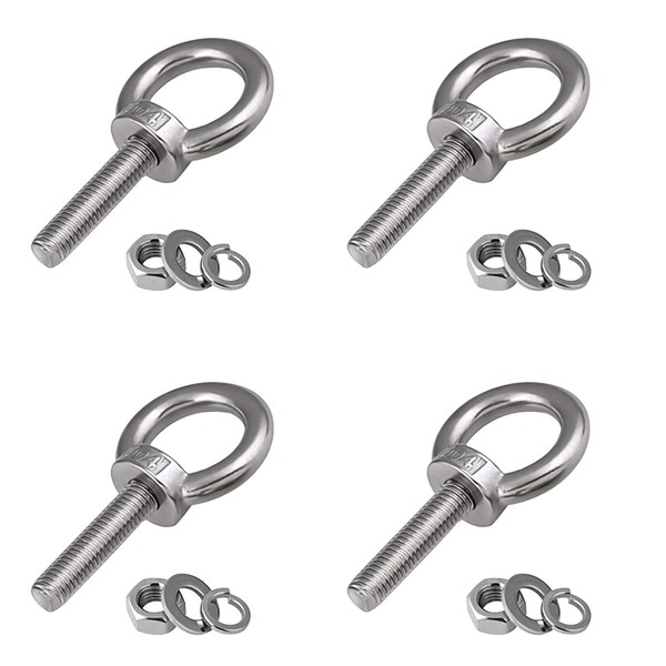 Dzsomt Eye Bolt M8 Pack of 4 Ring Eye Bolts