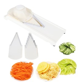 V Slicer Mandoline, Stainless Steel Mandoline Food Slicer Julienne Cutter Mandoline Vegetable Slicer with Cut Proof Gloves, for Potato Onion Cucumber Cabbage