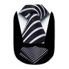 HISDERN Mens Tie Black White Stripe Ties with Pocket Square