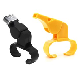 FEZTGVOFA 2 Pcs Handheld Whistle, Finger Grip Whistle, Versatile Whistles, Reusable Referee Whistles, With Comfortable Finger Grip, for Enhanced Game Management, Training and Outdoor Camping
