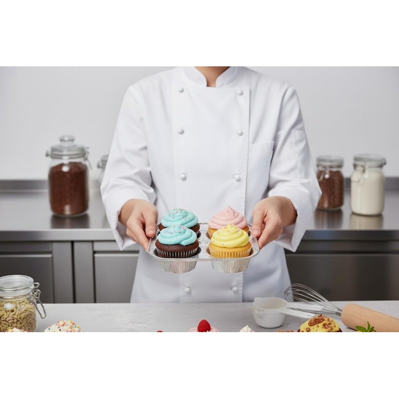 Handi-Foil 4-Cavity Cup Aluminum Foil Muffin Cupcake Pan - Disposable