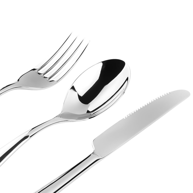 Stainless Steel Travel Cutlery Set with Case Camping Flatware