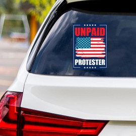 Unpaid Protester Resist Protest Vinyl Sticker, Resist Hate Decal, Anti-Trump, No Kings Sticker, Resist Fascism Car Bumper Sticker, 6" x 4.5"