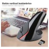 Moyac Mouse Vertical Inalámbrico Recargable Negro y Rojo
