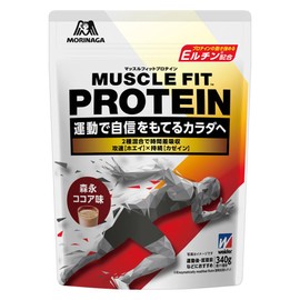 Morinaga Seika Weider Muscle Fit Protein, Cocoa Flavor, 12.6 oz (340 g), Whey Casein, 2 Types, Hybrid Protein, Elutine Formula to Strengthen Protein