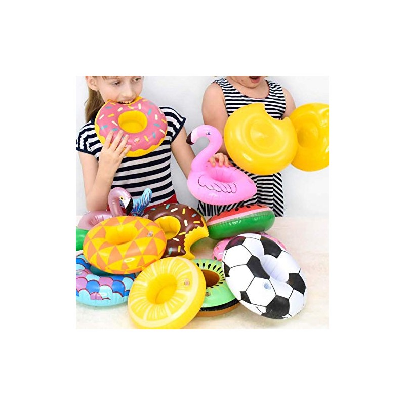 Inflatable Drink Holder 3 Pack Lemon Drink Pool Floats Cup