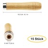 GOIEHIR 15 Pcs File Handle with Strong Metal Collar, 105mm