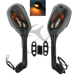 XFMT Carbon Fiber Side Rear View Mirrors Signal Compatible with Suzuki GSXR1000 GSX-R 1000 2005-2016