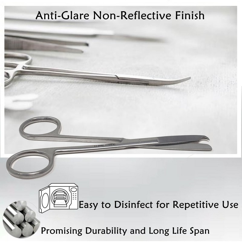 Stainless Steel Suture Stitch Scissors 4.5" Multifunction Shears with Hook