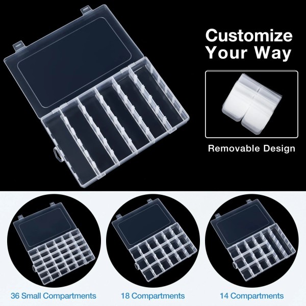 Does not apply 36 Grids Clear Plastic Organizer Box with