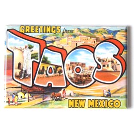 Greetings from Taos New Mexico Fridge Magnet (1.75 x 2.75 inches) Style A