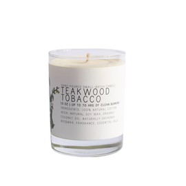 Just Bee All Natural Aromatherapy Scented Natrually Gathered Beeswax & Soy Candle Hand Poured Small Batch 100% Natural Cotton Wick Made in USA (7 oz, Teakwood Tobbaco)