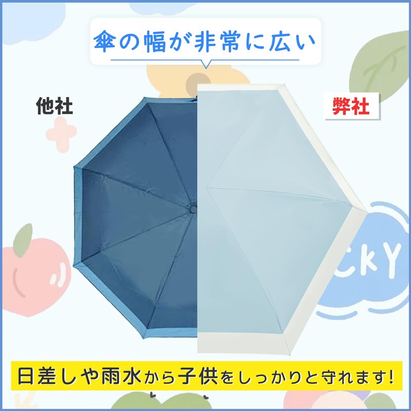 Folding Umbrella for Children, Ultra Lightweight 4.9 oz (140 g)