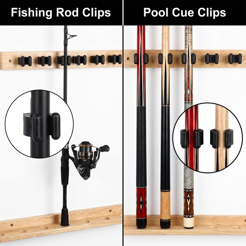 Yuanan 20Pcs Pool Cue Holder with Screws, Pool Stick Holder