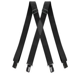 Bioterti Men’s Heavy Duty X- Back Suspenders-Adjustable Size, Long & Elastic Braces (Black PU-Black)