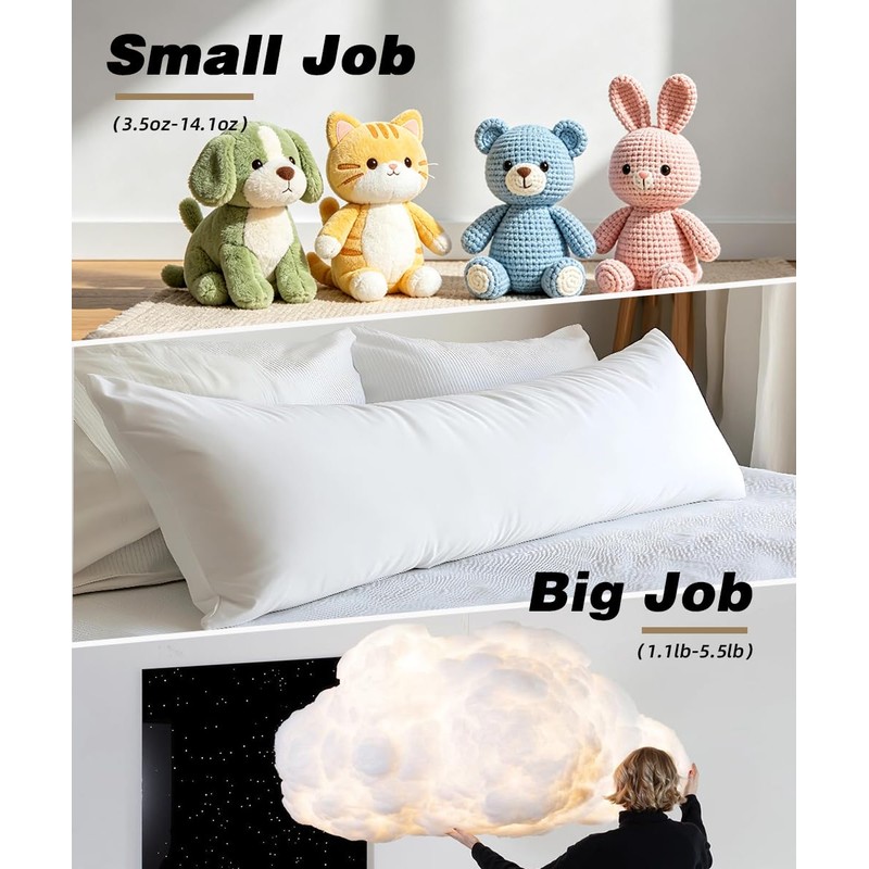 Jecqbor Polyfill Stuffing for Stuffed Animals, 7.05oz/200g Soft Fiber Fill