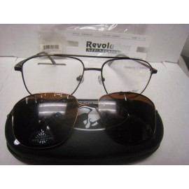 Revolution Eyeglass Frame W/ Magnet sun shade RMM210 CHOC 56-16-140 DEMO w/case