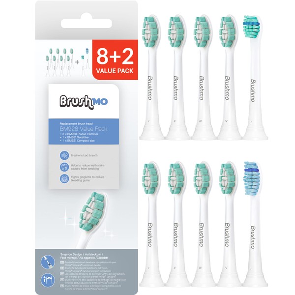 Cepillos de repuesto para cepillos de dientes compatibles con Phillips Sonicare cepillo eléctrico paquete de valor (8+2).