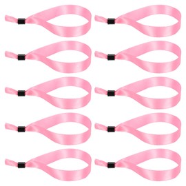 PATIKIL Disposable Cloth Wristbands for Events, 100 Pcs Adjustable Cloth Event Wristbands Colored Wrist Bands for Concert Club Parties, Pink, 13.8"x0.6"