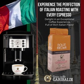 Gran Caffè Garibaldi Ground Espresso Coffee – Finely Ground for Espresso Machines & Cafe Brews – Premium Arabica Blend, Rich & Smooth Roast – Italian Roasted Coffee, 250g (Dolce Aroma)