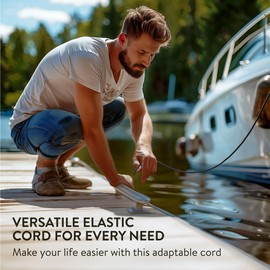 PRETEX Set of Bungee Shock Rope with Hook and Crimping Pliers Black