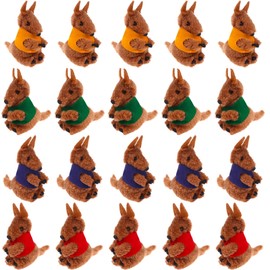 20pcs Kangaroo Clip Buddy Stuffed Animal Pencil Toppers & Prizes - Fuzzy Hugger Animal Plush Pencil Clips
