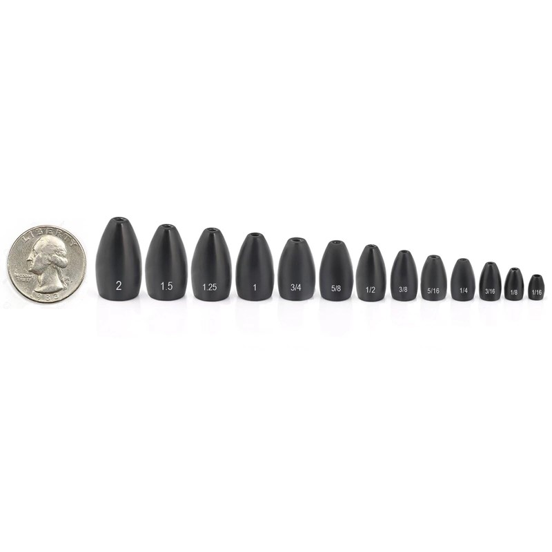 Fishfun 12 pesas de pesca de tungsteno, tamaños grabados para