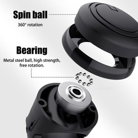 MiOYOOW Car Steering Wheel Knob, Non-Slip Power Handle, Steering Wheel Spinner Knob Steering Aid, 360 Degree Rotation, Car Steering Wheel Knob, Steering Handle Ball for Car, Truck, Tractor, Boat
