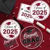 Litmitfu 150 Pcs Graduation Plates and Napkins 2025 - Maroon