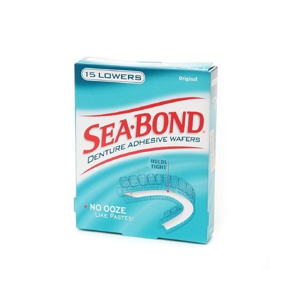 SEA-BOND Denture Adhesive Seals Lowers Original, 15 Each