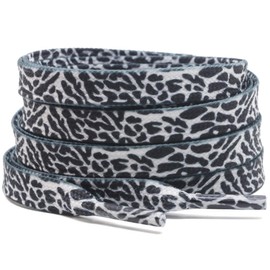 DELELE Leopard Print Flat Shoelaces: Black White Sneakers Shoe Laces 47 inch 2 Pair