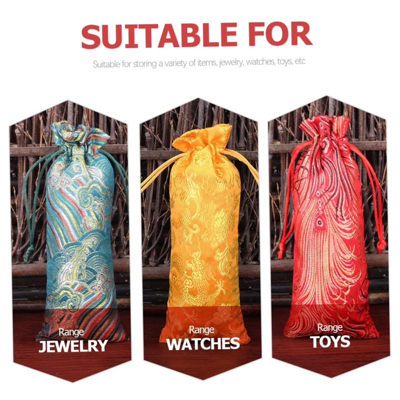 Healeved 8pcs Drawstring Storage Bags Multi Purpose Jewelry Pouches for