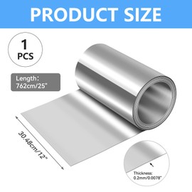 ELECTRAPICK Aluminum Flashing Roll,12in x 25ft Metal Roof Panels,32 Gauge (0.0078"/0.2mm) Aluminum Sheet Roll for Roofing Panels and DIY, Outdoor Gardens,Sealing Windows Doors, Stains Prevention