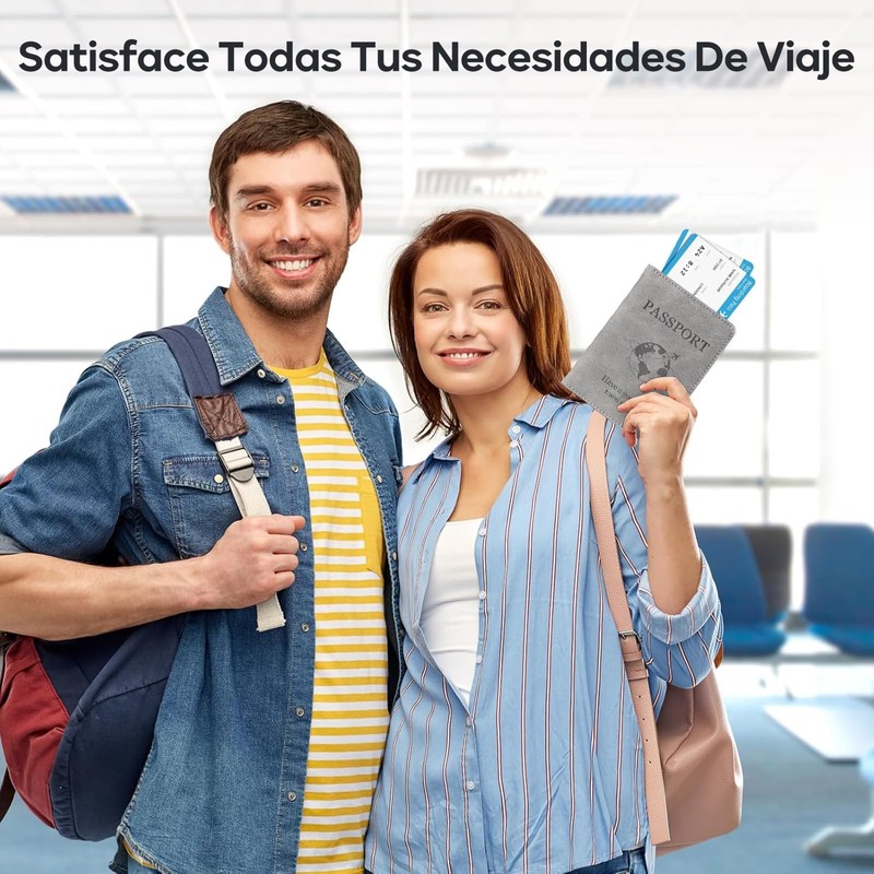 Caja de Pasaporte, 2 Pack Cartera para Pasaporte RFID, Pasaporte