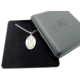 St James Solid Pewter One Inch Saint Medal with Stainless Steel Chain