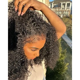 Kinky Curly Edges 180% Density 13x6 Kinky Curly Wig Human Hair (18inch)