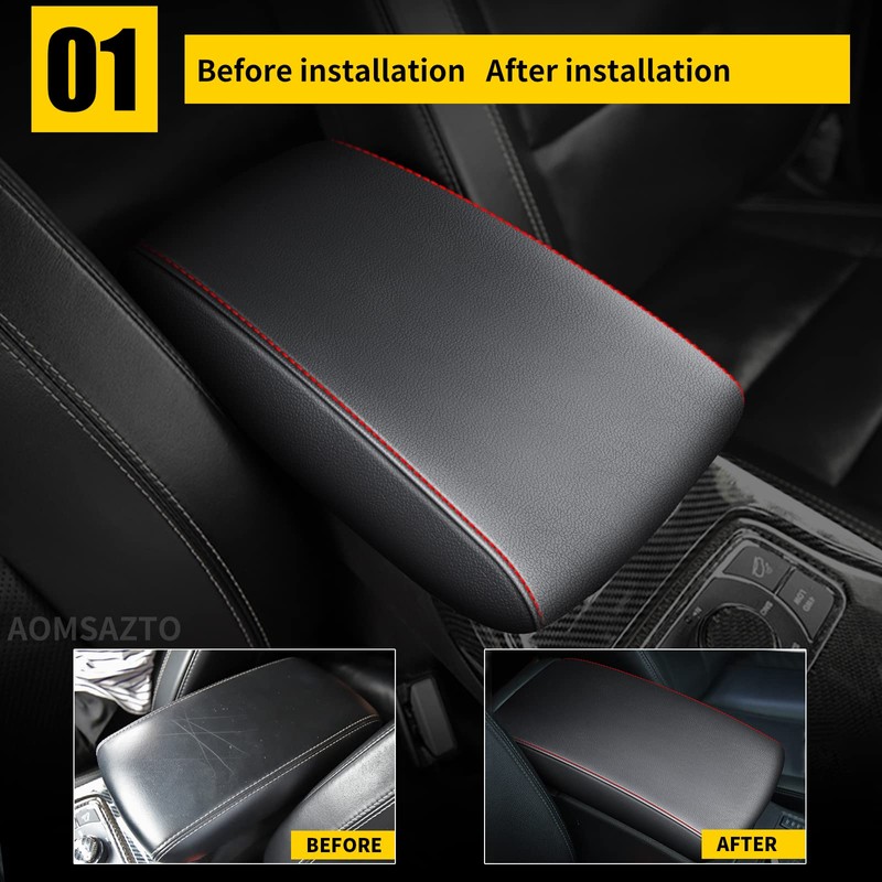 AOMSAZTO Center Console Armrest Cover for 2011-2021 Grand Cherokee Jeep