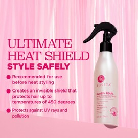 Luseta Glossy Pearl Heat Protectant Spray Smoothing Thermal Protection Treatment Enhance Shine and Add Strength for All Hair Types Protect Hair from Heat Damage 8.5oz