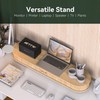 WELL WENG Bamboo Dual Monitor Stand with Storage, Curved Double