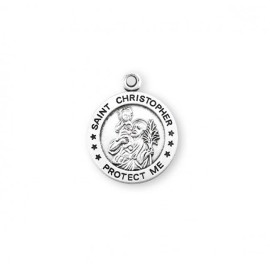 Sterling Silver Saint Christopher Navy Military Pendant Medal Necklace