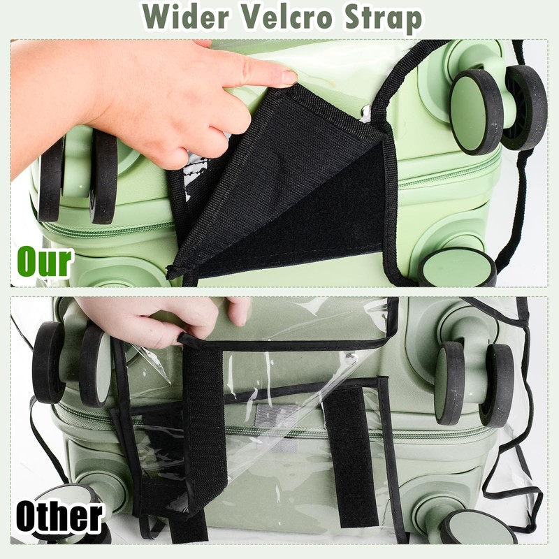 Pack of 3 Transparent Luggage Covers PVC Suitcase Protective Cover,
