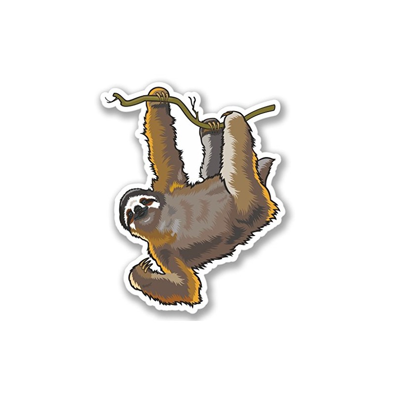 2 x 10cm/100mm Lazy Sloth Luggage WINDOW CLING STICKER Car