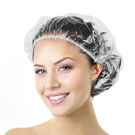 Aquior Shower Cap Disposable,30 PCS Bath Caps Large Thick Clear Waterproof Plastic Elastic Hair Bath Caps for Women Deep Conditioning Hair Care Hotel Travel Essentials Accessories Cleaning Supplies