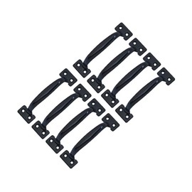 QCAA Garage Door Pull Handle, 6-1/2", Steel, Black Coated, 8 Pack, Made in Taiwan