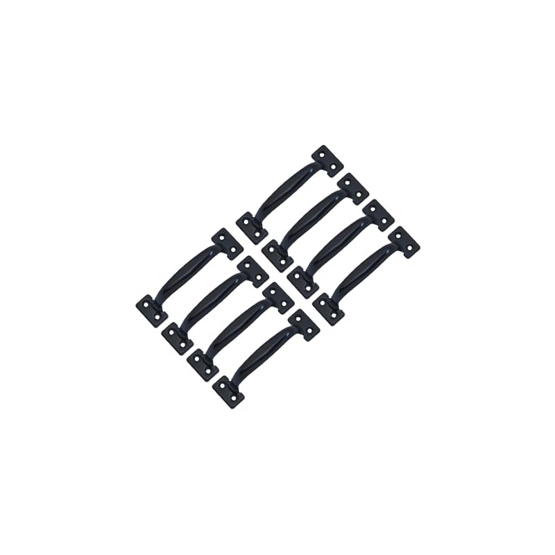 QCAA Garage Door Pull Handle, 6-1/2", Steel, Black Coated, 8